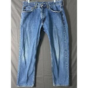 Levi's 505 Regular Fit Straight Leg Jeans 34x30 - Dark Stonewash Blue